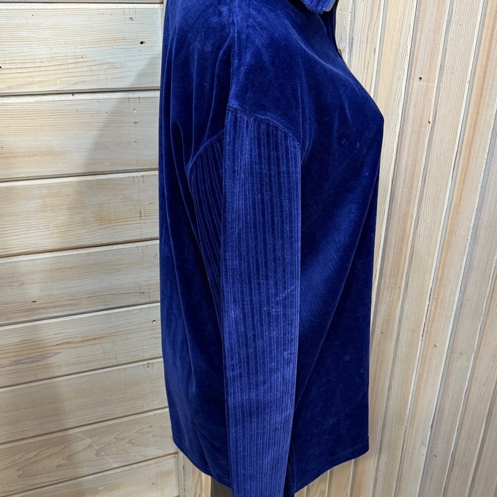 Liz Claiborne Royal Blue Velour Pullover - Picture 4 of 6